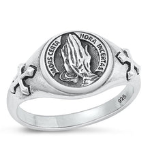 Load image into Gallery viewer, Sterling Silver Oxidized Praying Hands Ring