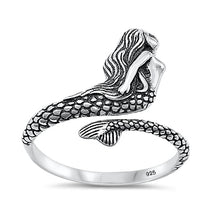 Load image into Gallery viewer, Sterling Silver Oxidized Mermaid Ring