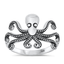 Load image into Gallery viewer, Sterling Silver Oxidized Octopus Ring-15.6mm