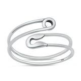 Sterling Silver Oxidized Safety Pin Ring