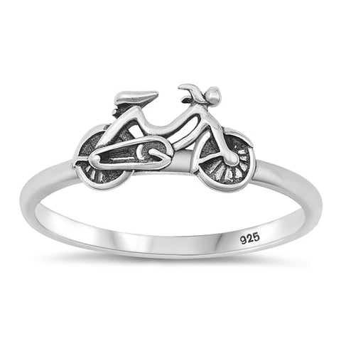 Sterling Silver Oxidized Bicycle Ring