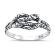 Load image into Gallery viewer, Sterling Silver Oxidized And High Polished Snake Ring