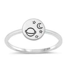 Load image into Gallery viewer, Sterling Silver Oxidized Saturn Planet Ring