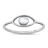 Sterling Silver Oxidized Plain Eye Ring