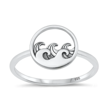 Load image into Gallery viewer, Sterling Silver Oxidized Waves Ring