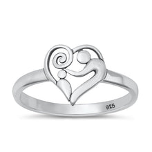 Load image into Gallery viewer, Sterling Silver Oxidized Heart Mom And Son Ring