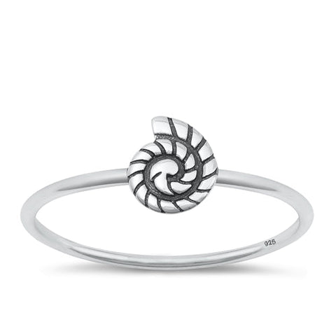 Sterling Silver Oxidized Snail Ring