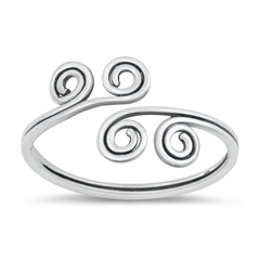 Sterling Silver Oxidized Wind Ring