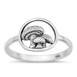 Sterling Silver Oxidized Mushrooms Ring