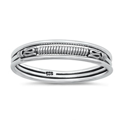 Sterling Silver Oxidized 4.5mm Bali Ring