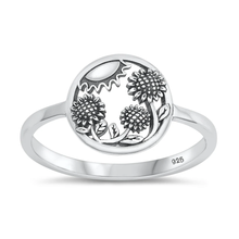 Load image into Gallery viewer, Sterling Silver Oxidized Sunflower Ring