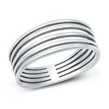 Load image into Gallery viewer, Sterling Silver Oxidized Lines Ring