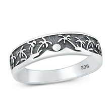 Load image into Gallery viewer, Sterling Silver Oxidized Palm Trees And Beach Ring