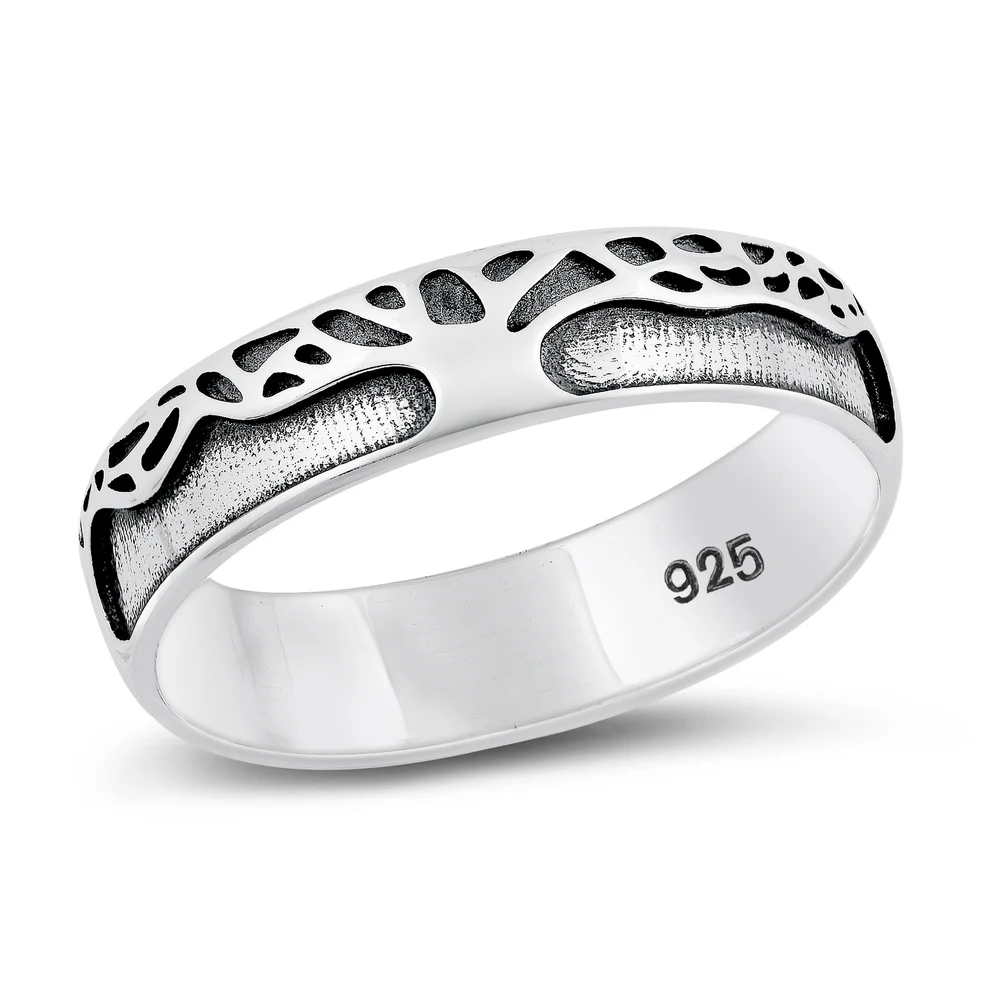 Sterling Silver Oxidized Tree Ring