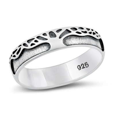 Sterling Silver Oxidized Tree Ring