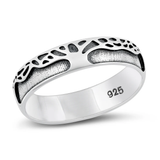 Sterling Silver Oxidized Tree Ring