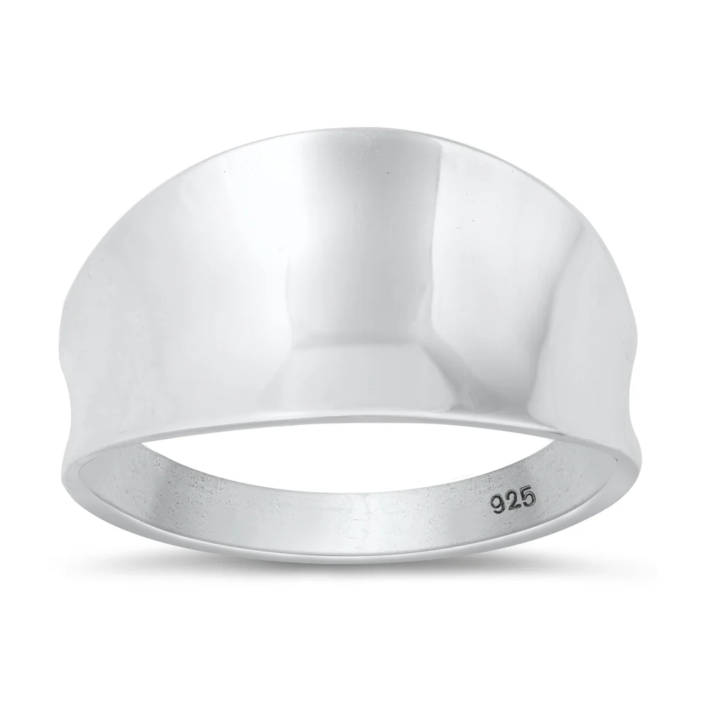 Sterling Silver Polished Concave Ring