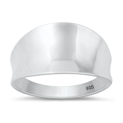 Sterling Silver Polished Concave Ring
