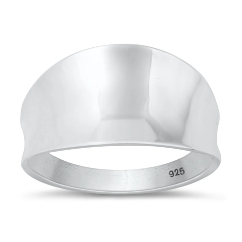 Sterling Silver Polished Concave Ring