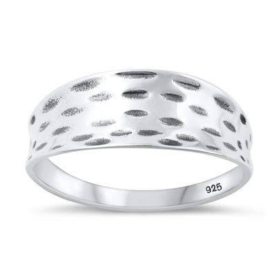 Sterling Silver Oxidized Concave Ring