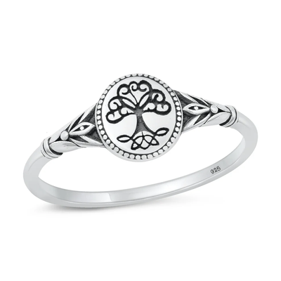Sterling Silver Oxidized Celtic Tree Ring