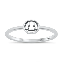 Load image into Gallery viewer, Sterling Silver Oxidized Happy Face Ring