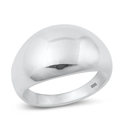 Sterling Silver Polished 13.9mm Dome Ring