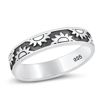 Sterling Silver Oxidized Sun Ring