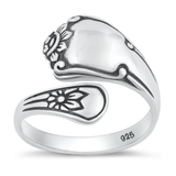 Sterling Silver Oxidized Spoon Ring