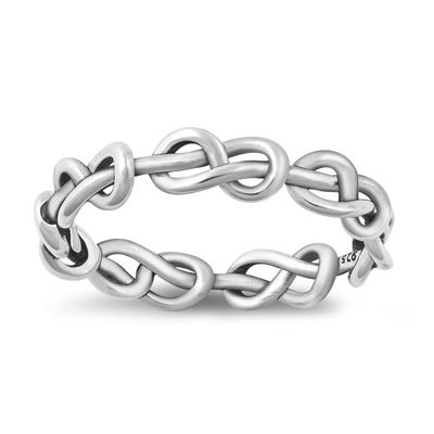 Sterling Silver Oxidized Knots Ring