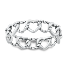 Load image into Gallery viewer, Sterling Silver Oxidized Hearts Ring