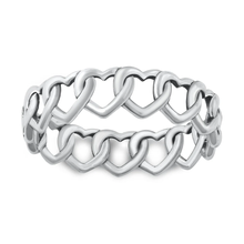 Load image into Gallery viewer, Sterling Silver Oxidized 5.6mm Hearts Ring
