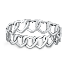 Load image into Gallery viewer, Sterling Silver Oxidized 7.4mm Hearts Ring