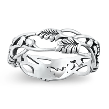Load image into Gallery viewer, Sterling Silver Oxidized Floral Vines Ring