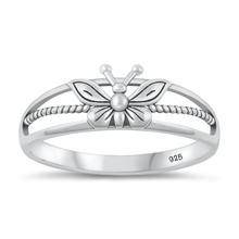 Load image into Gallery viewer, Sterling Silver Oxidized 7.4mm Butterfly Ring