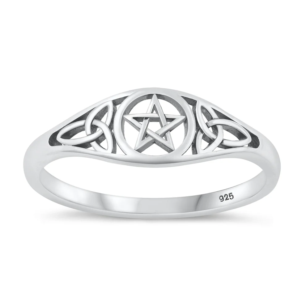 Sterling Silver Oxidized Celtic Star Ring