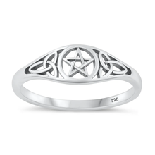 Load image into Gallery viewer, Sterling Silver Oxidized Celtic Star Ring