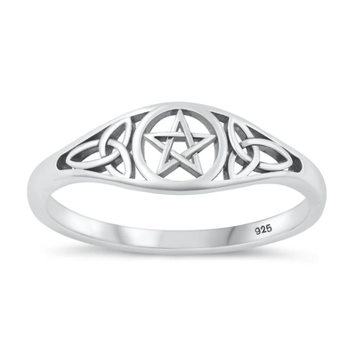 Sterling Silver Oxidized Celtic Star Ring