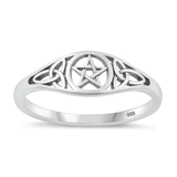 Sterling Silver Oxidized Celtic Star Ring