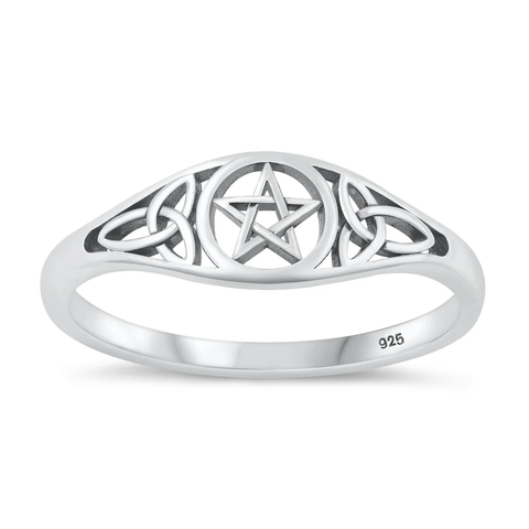 Sterling Silver Oxidized Celtic Star Ring