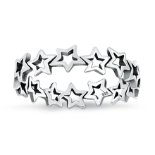 Load image into Gallery viewer, Sterling Silver Oxidized Stars Ring