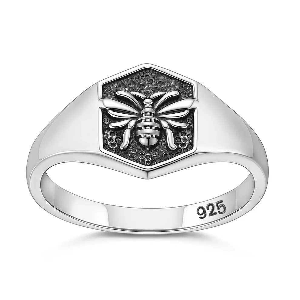 Sterling Silver Oxidized Insect Ring