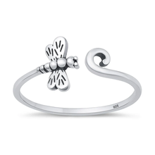 Load image into Gallery viewer, Sterling Silver Oxidized And Polished Dragonfly Ring