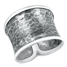Load image into Gallery viewer, Sterling Silver Oxidized Thai Hammered Design Ring