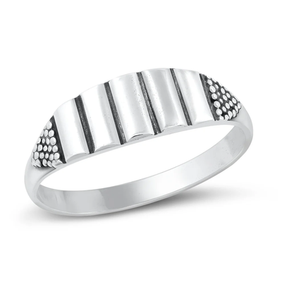 Sterling Silver Oxidized 6mm Bali Design Ring