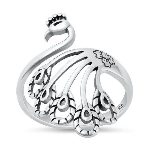 Sterling Silver Oxidized Peacock Ring