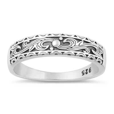 Sterling Silver Oxidized 5mm Ring