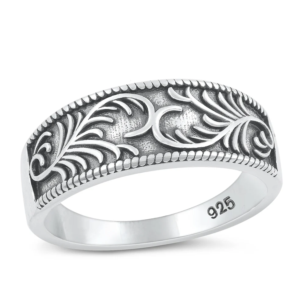 Sterling Silver Oxidized Vines Ring