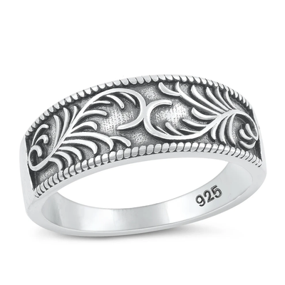 Sterling Silver Oxidized Vines Ring