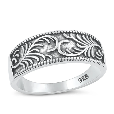 Sterling Silver Oxidized Vines Ring